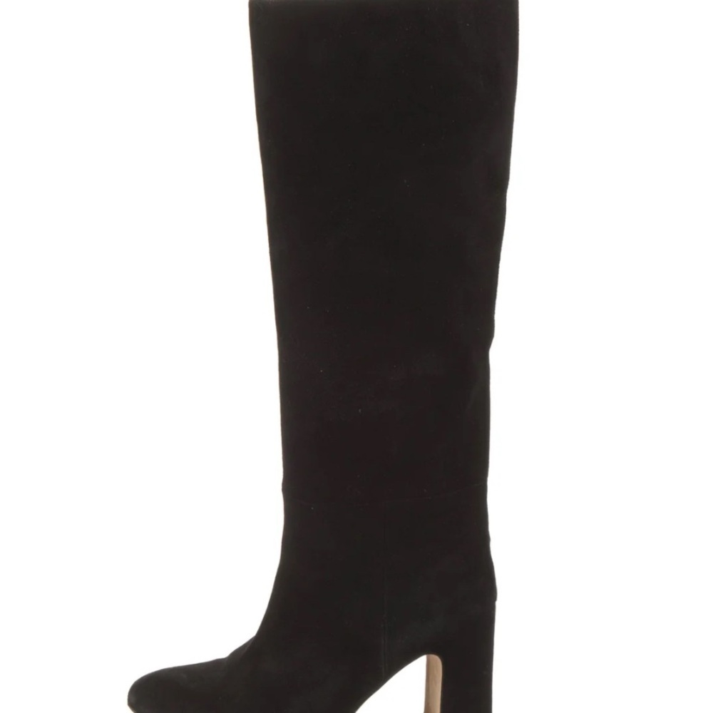 Stuart Weitzman Black Suede Heeled Boots